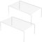 iPEGTOP 2 Pack Large (40 x 24 cm) Freezer Cabinet Storage Shelf Rack, Rustproof Stainless Steel Kitchen Organizer Space Saver for Fridge Pantry Shelves Countertops - White