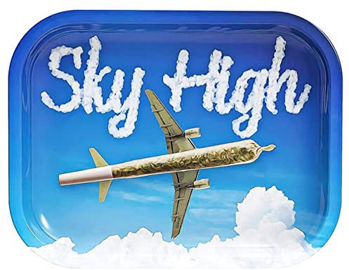 UkGlass Metal Rolling Tray - Large Metal Flying High Tobacco Tray - Essential Smoking Accessories for Rolling kit