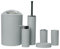 6tlg Badset Badezimmer Zubehör Set Organizer: Seifenspender, Zahnputzbecher, Kosmetikeimer, WC Bürste und Halter, Seifenschale, Mülleimer, Zahnbürstenhalter, Badgarnitur (Grau Design 2a)