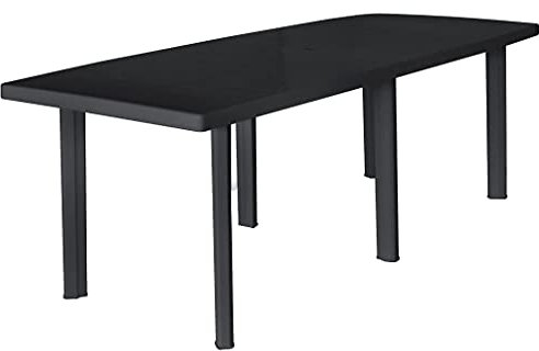 TEWTX7 Kunststoff Gartentisch mit Schirmloch Balkontisch Bartisch Beistelltisch Lounge-Gartentisch Terrassentisch Witterungsbeständig Couchtisch