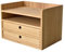 KIRIGEN Wood Desktop Organizers with Drawers Home Workspace Office Supplies Wooden Storage Box Shelf Case Hold Makeup Box with 2 Drawers and 1 Shelves Natural