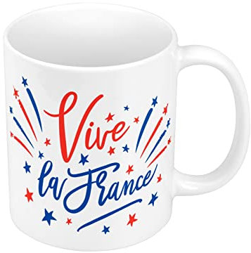 French Unicorn Mug Tasse Vive La france Feu d'Artifice Paris Bleu Blanc Rouge Foot