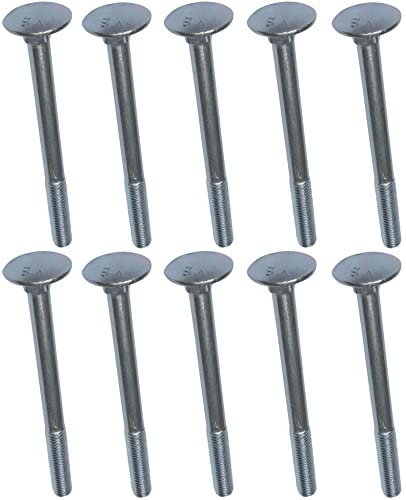 AERZETIX - C48998 - Lot de 10 boulons de carrosserie/charrue à tête ronde à collet carré- M5x60mm - en acier zingué - DIN 603