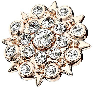 Taffstyle Dermal Anchor Piercing Skin Diver Anker Aufsatz Kugel Aufsatzkugel Ball Flach Stecker mit Strass Stein Kristall Blume Rosegold Rose