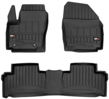 Fußmatten Gummimatten kompatibel mit Ford S-Max 2006-2014 OMAC Premium 3D Schwarz TPE Gummi