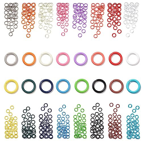 PandaHall 16 Farben 8 mm Quick Link-Anschlüsse, 480 Stück Eisen Verbindungsringe Schmuck Bunte O-Ring-Anschlüsse Schmuckzubehör Für Schlüsselbund-Halsketten-Ohrring-Halsketten-Armband-Herstellung