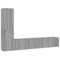 vidaXL TV Schrank Set 4-TLG. Wohnwand Schrankwand Anbauwand Hängeschrank Lowboard TV Möbel Fernsehschrank Wandschrank HiFi-Schrank Grau Sonoma Holzwerkstoff