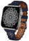 TopPerfekt Lace Leather strap Compatible Apple Watch 42mm 44mm 45mm 49mm Women Ultra Thin hollow out Breathable Leather strap Classic Clasp for iWatch Collection Ultra SE 8 7 6 5 4 3 2 1 dark blue