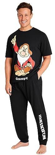Disney Mens Pyjamas Jack Skellington Donald Duck Grumpy Men's Nightwear Set T-Shirt Long Bottoms PJs M-3XL Loungewear