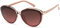 styleBREAKER Damen Sonnenbrille Oval mit filigranem Kunststoff Rahmen und Metall Detail, Polycarbonat Gläser 09020144, Farbe:Gestell Transparent-Rose/Glas Grau-Violett Verlauf