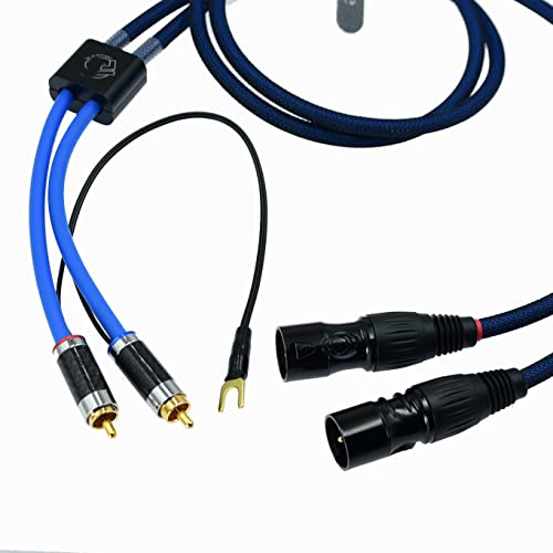 2 piedi Ultra Low Noise Doppio Audio 2 RCA a 2 xlr maschio Balance Cavo di messa a terra del giradischi Indipendente Schermato Linea di Segnale Preamplificatore LP Vinile Giradischi Amplificatore