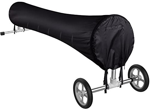 Tlswshsy Heavy Duty Black Round 18Ft Swimming Pool Solar Protective Blanket Reel Cover