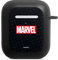 Hülle mit Karabiner kompatibel mit Apple AirPods (1. Generation) Case schwarz Schutzhülle mit Schlüsselanhänger Marvel Comic Logo