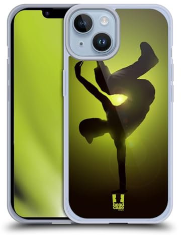 Head Case Designs Breakdancer Intérpretes de Silueta Caso de Gel Suave Compatible con Apple iPhone 14