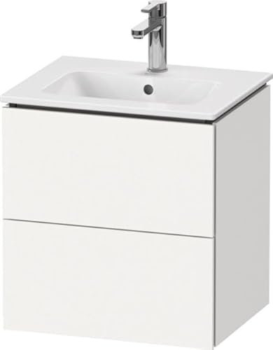 Duravit L-Cube Waschtischunterbau wandhängend Compact, 2 Schubkästen, Breite: 520mm, für Me by Starck 233653, LC621801818, Farbe: Weiß