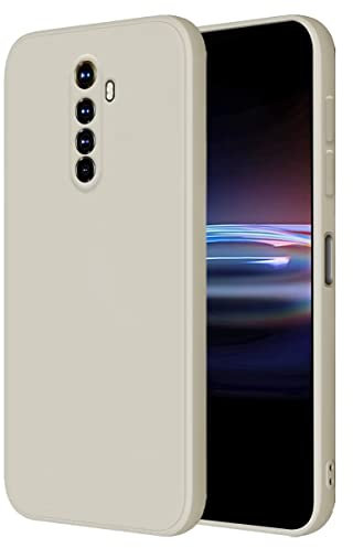 HONLEN Funda Compatible para Realme X2 Pro/OPPO Reno Ace Case, (6.5 Inches) Líquida TPU Silicona Cover con Anti-Rasguño, Cáscara Suave Cubierta Blanco Antiguo