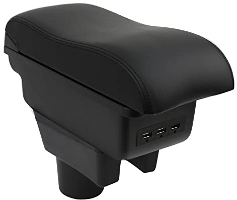 OYHCM Mittelarmlehne für Mitsubishi Mirage Space Star,3 USB,Ergonomische | Passend für Space Star Armlehne,2 USB + USB-C,Ergonomische Armauflage,Doppelter Stauraum,PU-Leder,Schiebbarer Deckel