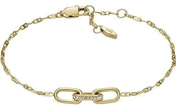 Fossil Damen-Gliederarmband Heritage D-Link Edelstahl goldfarben, JF04525710