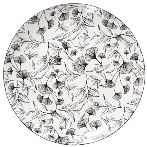 Secret de Gourmet - Set di 6 piatti da portata black floral d27cm