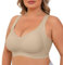 Yommay Everyday Bras for Women Back Fat Bra Sleep Comfort No Underwire Support Sport Bra Soft Full Coverage Wireless,Nude,2XL