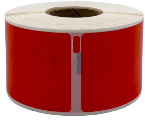 DULA Etiketten - Kompatibel mit Dymo Compatible labels - Rood - 99012 - S0722400 - Adresetiketten - 1 rol - 36 x 89 mm - 260 labels per rol