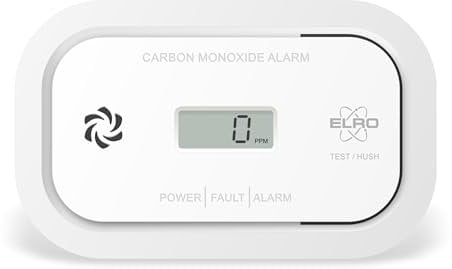 ELRO FC5003 Detector de monóxido de Carbono con Sensor de 10 años | Pantalla LCD y batería de 3 años | Protección fiable y Alarma de CO | Cumple la Norma Europea EN50291