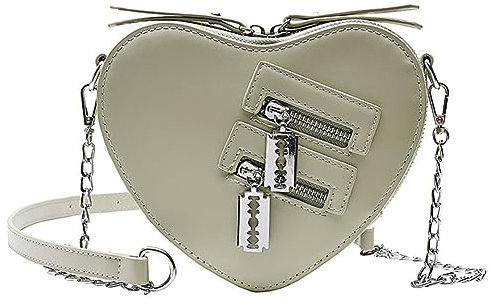Fiorky Damen-Umhängetasche, lässig, abnehmbarer und verstellbarer Riemen, herzförmige Clutch, Handtasche, Geldbörse, Clash of Colors, PU-Leder, Reißverschluss, Umhängetasche for Reisen, Eink