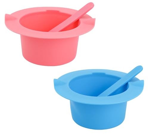 2 Pièces Pot de Chauffe-Cire Remplaçable Pot en Silicone Amovible Bol d'Épilation à la Cire pour Machine d'Epilation Cheveux Accessoire d'Épilation à la Maison