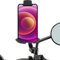 Support Telephone Scooter Fixation au Retroviseur Universel INOX Rotation a 360º Convient aux Smartphones jusqu'a 7,5 Installation Facile Conception Stable et sûre