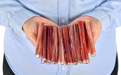 Rinderpizzle für Hunde 12 cm Größe M 10 Stück (300g) | natürliche, geruchsfreie Kausnacks | langanhaltend & getreidefrei | 100% Rind | für mittelgroße Hunde