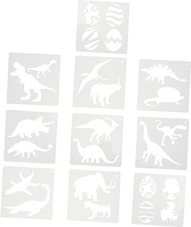 Operitacx 10 Stück Dinosaurier Vorlage Malschablonen Kinderschablonen Kinderschablonen Zeichnungsschablonen Klassenzimmer Schablonen Sprühschablonen Kunstschablonen DIY Schablonen