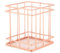 Rosendrahtkorb, Roségoldener Eisen-Aufbewahrungskorb, Organizer, Schreibtisch-Dekoration, Aufbewahrungshalter, Runder Drahtkorb, Metalldrahtkorb mit Schlichtem Design für (B)