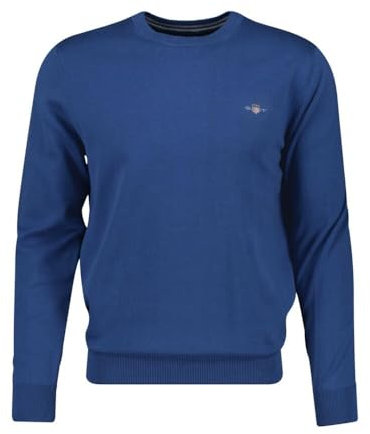 GANT Herren Classic Cotton C-Neck Pullover, Fresh Blue, XX-Large
