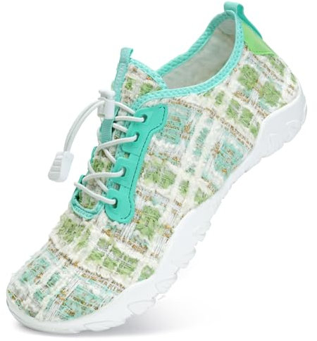 IceUnicorn Strandschuhe Badeschuhe Damen Herren Schwimmschuhe Aquaschuhe Sommer Schnell Trocknend Surfschuhe(539Grün,37EU)