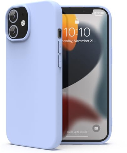 Zuvirelx Glatte Silikon hülle für iPhone 12/12 Pro, Staubbeständig, Slim, Taschentauglich Handyhülle Cover Case für Apple iPhone 12/12 Pro - Flieder
