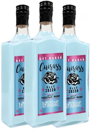 Tequila Rose Distilling. Cuirass Blue Ibiza 70 cl (Karton mit 3 Flaschen von 70 cl)