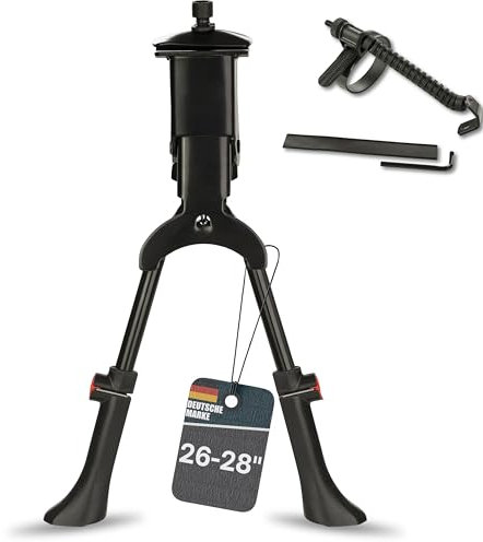 Fahrradständer Doppelständer 26-28 - Höhenverstellbarer Zweibeinständer Fahrrad inkl. Lenkungsdämpfer - Doppel Fahrradständer belastbar bis 30 kg