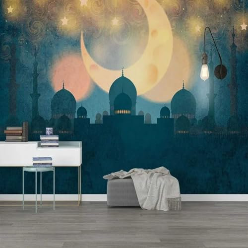 3D Moschee-Muster Wandbilder 3D Islam Fototapete Wohnzimmer Küche Schlafzimmer Wandbild 3D Hintergrund Wand Kunst Malerei Dekor 400x280cm