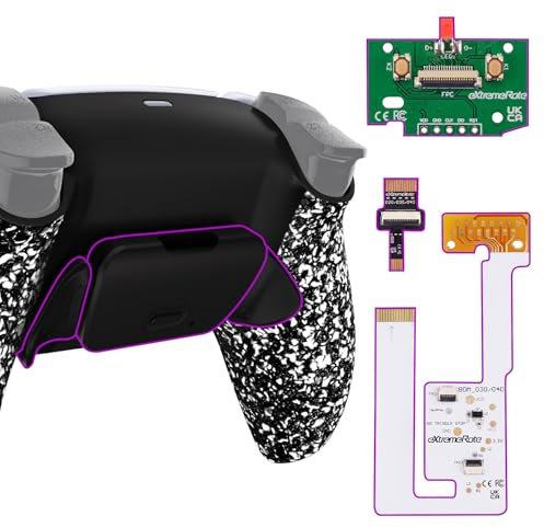 eXtremeRate Rise V3 Remap Kit per ps5 Joystick,Back Button Attachment per ps5 Controller BDM-030/040/050,Palette Tasti Aggiuntivi Cover Posteriore per ps5 Joypad-Senza Controller,Bianco Antiscivolo