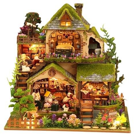 RHZN Miniature House Kit, Miniature Kit, Mini House Building Kit for Adult