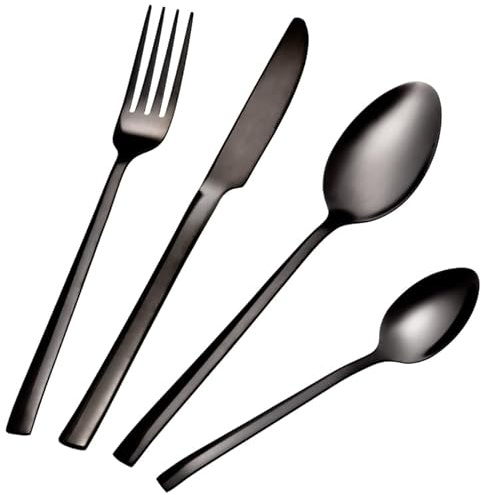 Contemporary Nickel Cutlery Set, 16 Pieces