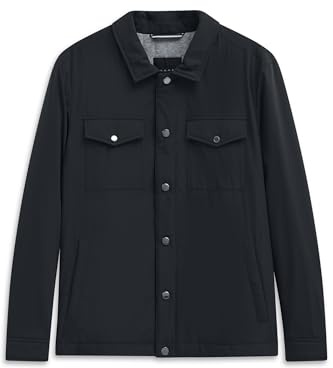 bugatti Herren Übergangsjacke 879200-81036 | Regular Fit Flexcity Stretch leicht soft Druckknöpfe Innentasche Hemdenkragen