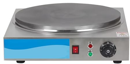 Crêpière commerciale, machine à crêpes électrique 2200 W, contrôle de température réglable, surface de cuisson en fonte épaissie, plaque chauffante pour crêpes,50cm/19.6in-Square