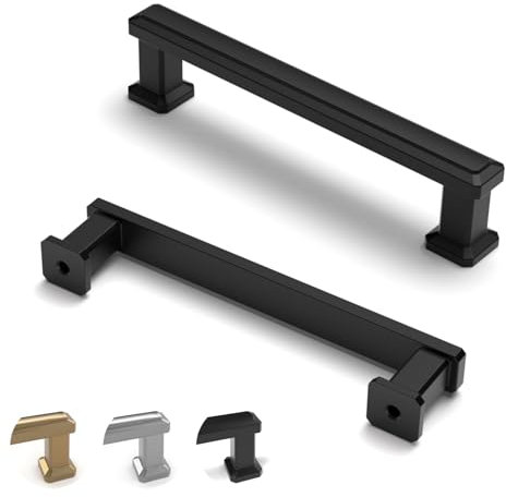 ELEBUILD 12 Pack, 96mm, Chrome, Kitchen Cupboard Door Handles, Cabinet Handle Drawer Pulls for Wardrobe Bathroom