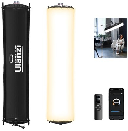 ULANZI AL120 - Tubo d'aria portatile, 120 W, bicolore, LED, 2700-6500 K, con CRI 95+, luce video tipo C, ricaricabile, tubo LED gonfiabile per video professionali (120 W)