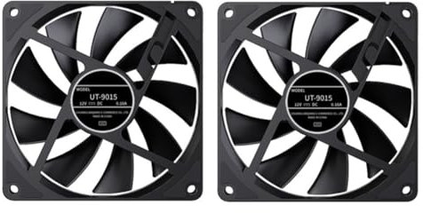 ISKDJBJG 2pcs Computer Case Fan 92mm 4-Pin PWM High Airflow Ultra-Thin Cooling Fan 1000-2700 RPM Cascadable FDB Bearing Fan