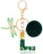 MWOOT Letter L Keychain Initiale Buchstaben-Schlüsselanhänger,Alphabet Harz Key Chain mit Libelle Plüsch Anhänger Handtasche Geldbörse Charm,Grün Keyring für Frauen(L)