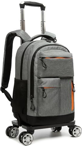 HTgroce Sac à roulettes pour avec Chariot Détachable, Sac de Ordinateur Portable, Valise Cabine