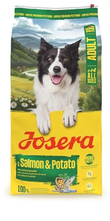 JOSERA Lachs & Kartoffel | 12,5 kg | Trockenfutter für Erwachsene Hunde | Adult | Monoprotein - 100% Lachs | Getreidefreies Premiumfutter mit Käutern & Früchten - auch für Senioren | proteinarm