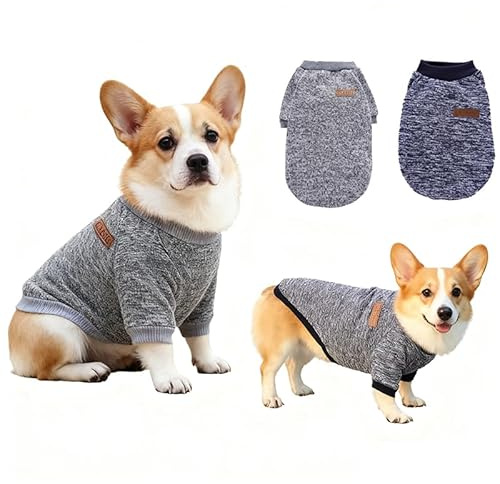 OYIWINMI Suéter para perros, 2 unidades, suéter para perros pequeños, abrigo para perros de forro polar, chaqueta para perros, suéter para perros, ropa para perros chihuahua, ropa para perros pequeños